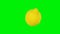 Close up of lemon rotating, seamless loop, against green screen