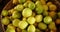 Close up of lemons in basket at health food shop