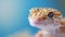 A close up of a leopard gecko with yellow eyes, AI