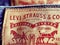 Close up of levi strauss lebel on black jeans.levi strauss and co.