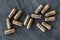 Close-up of licorice DGL capsules. dietary concept. dietary supplement topview