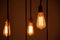 Close up light bulb in coffee shop background