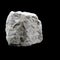 Close up of limestone rock isolated on black background. Geological mineral stone geological collection