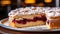 Close up of a Linzer Torte cake in a bakery - food photography