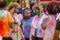 CLOSE UP: Local Maldivian girl talks to tourists during the festival of colors.