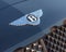 Close-up logo of Bentley luxury car brand