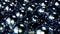 Close-up of lot of glittering Christmas balls. Stock footage. Background of many smooth shiny Christmas balls of blue