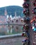 Close up of Love Locks with Heidelburg in background