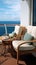 A close-up of a luxurious cabin balcony on a cruise ship