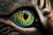 Close-up macro of beautiful detailed cat eye. AI-Generated