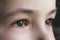 Close up macro of child boy eyes