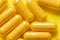 close up macro of curcumin turmeric pills