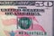 Close up macro detail of dollar money banknotes, detail photo of US Dollars, money concept