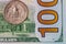 Close up macro detail of dollar money banknotes, detail photo of US Dollars, money concept