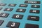 Close up macro shot of calculator. Savings calculator. Finance calculator. Economy and home concept. Credit card calculator.