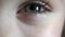 Close-up Macro Shot of Little Girl Eye Blinking. 4K, UHD, Ultra HD resolution