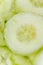 Close up macro sliced cucumbers salad