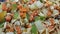 close up macro view of mixed vegetables for background use