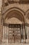 Close up of main entrance to the Church of the Holy Sepulchre