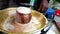 Close Up of Making Indian Tandoori Milk Tea/Chai . Selective Focus