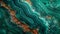 Close up of malachite mineral stone background with vibrant emerald green and gold patterns