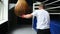 Close up Male boxer boxing in punching bag, slow motion