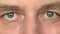 Close up male eyes looking to camera. Gray eyes of mature man. Parts and organs human face. Facial human anatomy