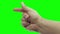 Close up male hand clicking his fingers slow motion on green screen or chroma key