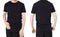 Close up Man black tshirt collage front and back isolated background