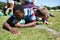 Close up of man holding ball while playing rugby