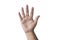 Close-up man\'s hand goodwill gesture. Open outstretched hand, showing five fingers, extended in greeting copy space.