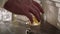 A close-up of a man\\\'s hand takes a glass of alcohol Footage without color correction