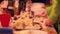 Close up of man`s hands. Man puts piece of cake on his plate. Eating birthday cake.