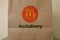 Close-up of McDonald`s delivery paper sack