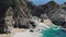 Close up of mcway falls at julia pfeiffer burns state park on the california coast