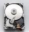 Close-up of mechanical hard disk disassembled