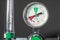 Close-up of medical oxygen flow meter shows low oxygen