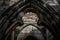 Close up of a medieval pointed arch in Elgin cathedral