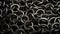 Close up of metal chain texture for background. Selective focus. Toned