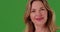Close up of middle aged Caucasian woman on green screen