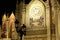 Close-up of the Middle back, Horizontal format, El Expiatorio at night, Leon, Guanajuato.