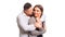 Close up millennial couple in love. Portrait of a couple planning a happy future. Holding couple