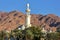 Close-up on the minaret of Al-Sharif Al Hussein Bin Ali Mosque in Aqaba
