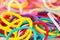 Close up mixed colorful of elastic band