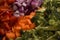 A close up of mixed vegetables being prepped for a stir fry dinner