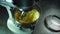 Close-up of a mixer kneads butter in a cream for making a cake