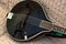 Close up of modeern black musical instrument mandolin