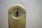 Close up modern metal keyhole