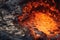 close-up of molten lava bubbling