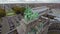 Close-up monument European architecture aerial shot Brussels